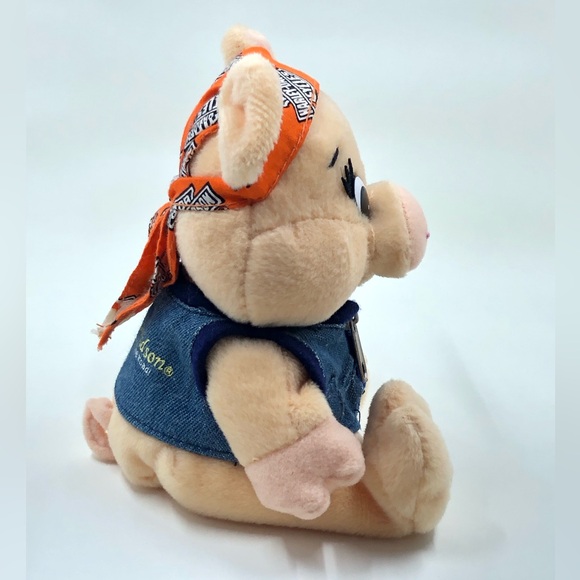 Harley Davidson "Punky” the Pig Bean Bag Plush Animal Toy With Original Tag - Picture 4 of 16